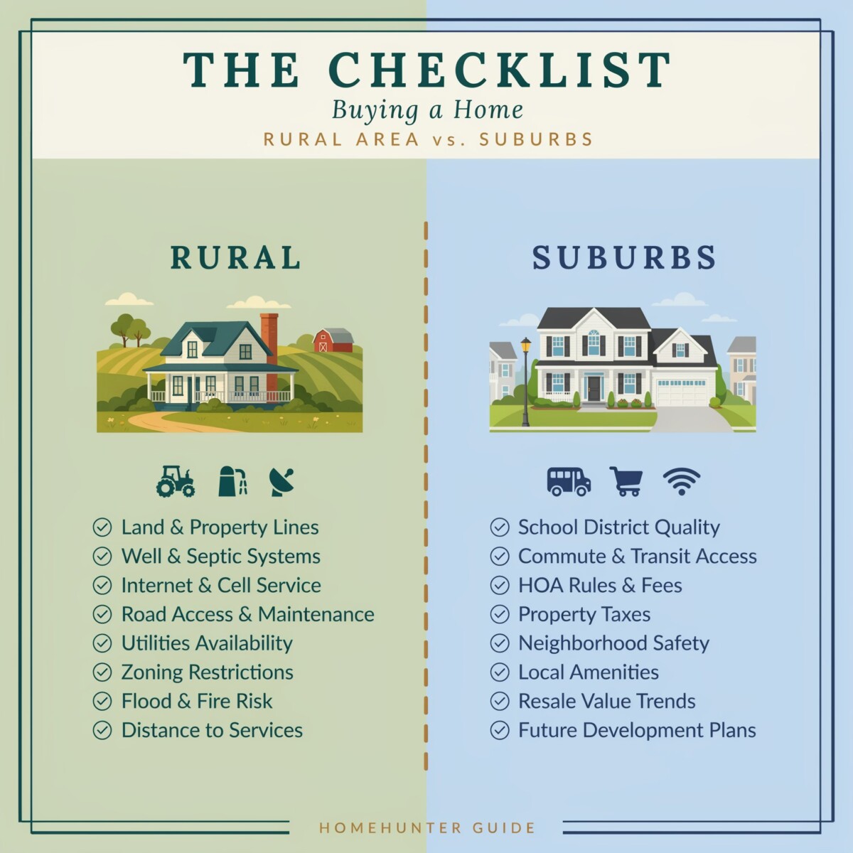 Rural vs. Suburban Homebuying Checklist: What Every U.S. Buyer Should Know